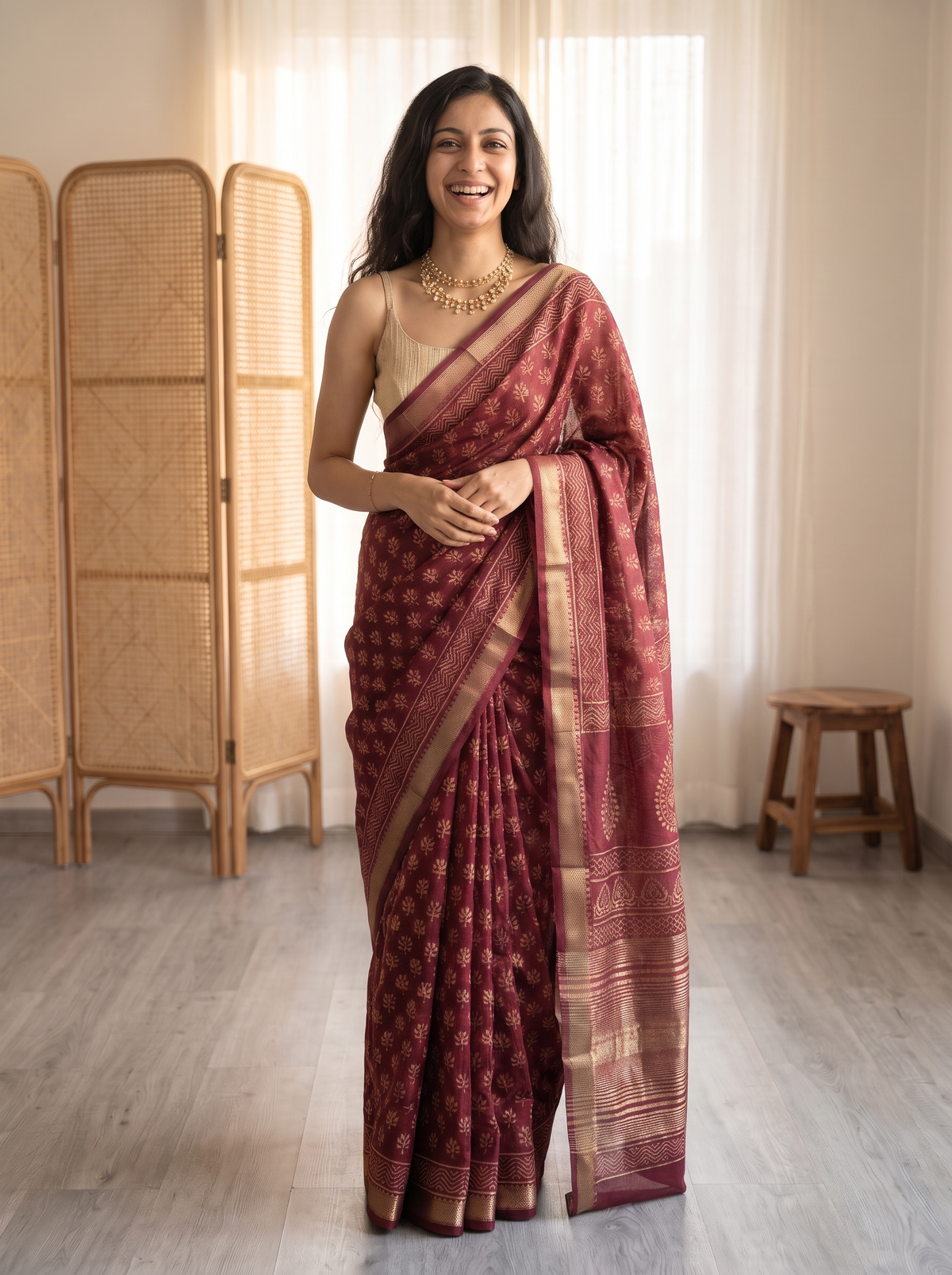 Mahora Maheshwari Cotton Silk Saree