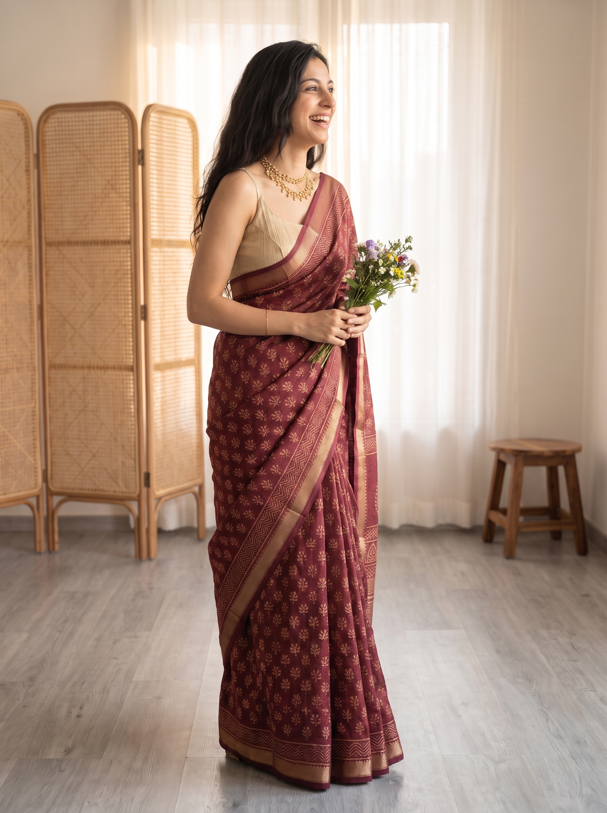 Mahora Maheshwari Cotton Silk Saree