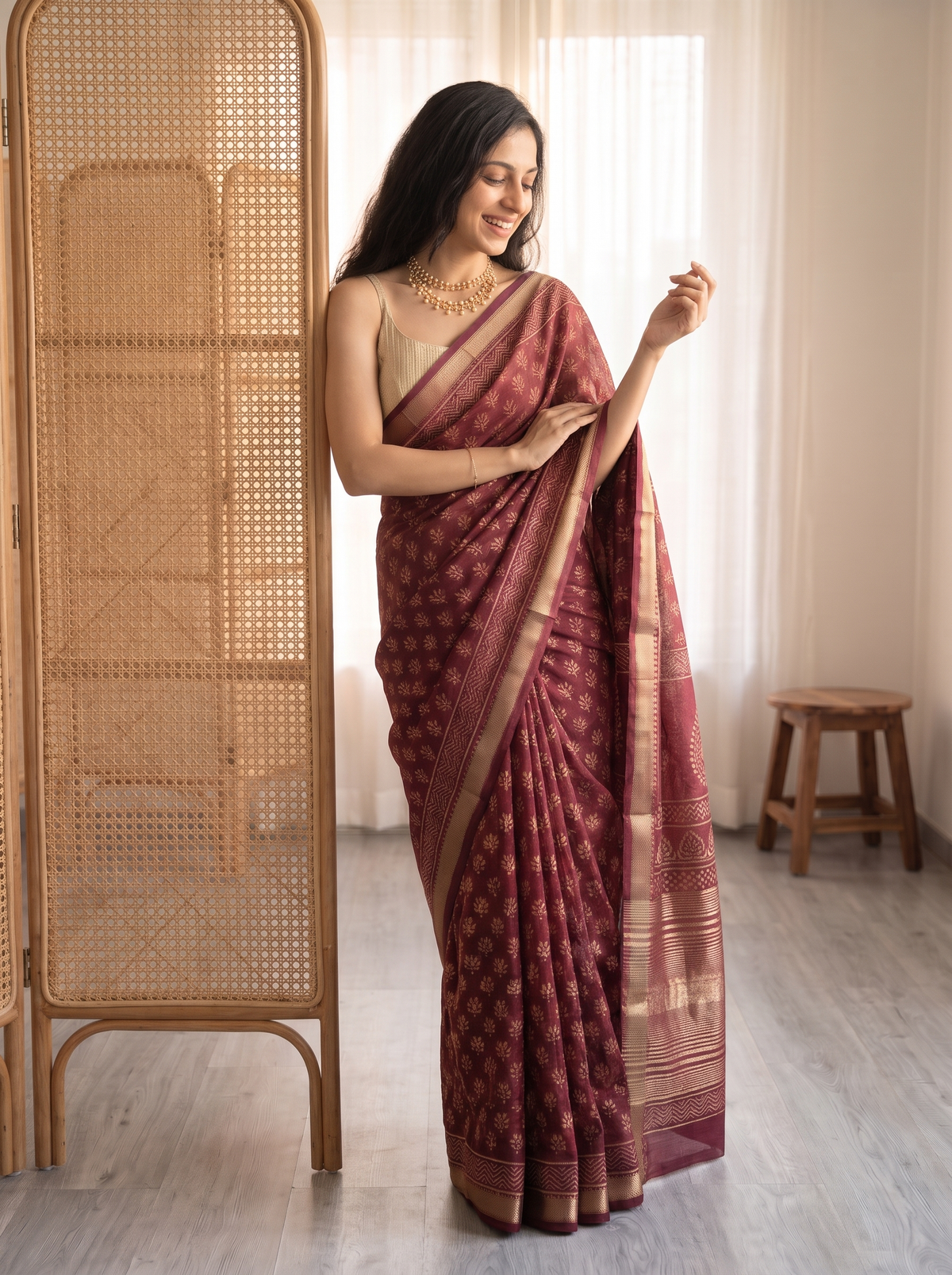 Mahora Maheshwari Cotton Silk Saree