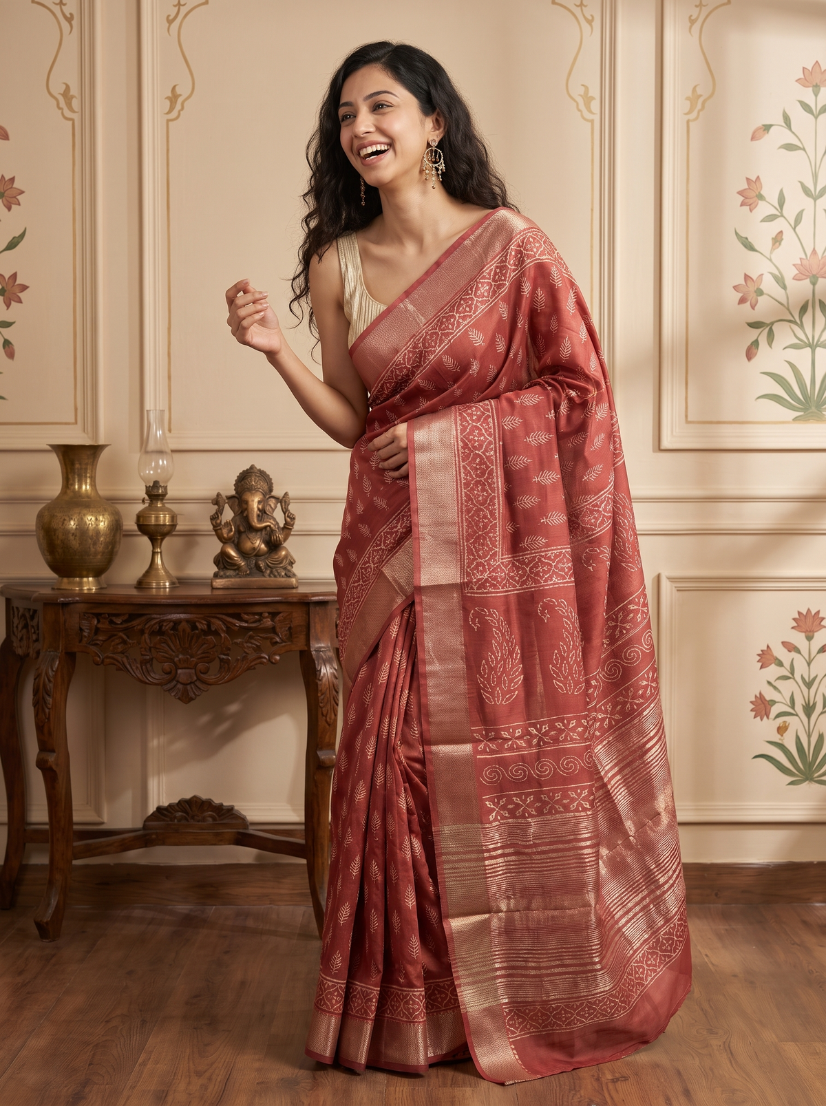 Reshaya Maheshwari Cotton Silk Saree