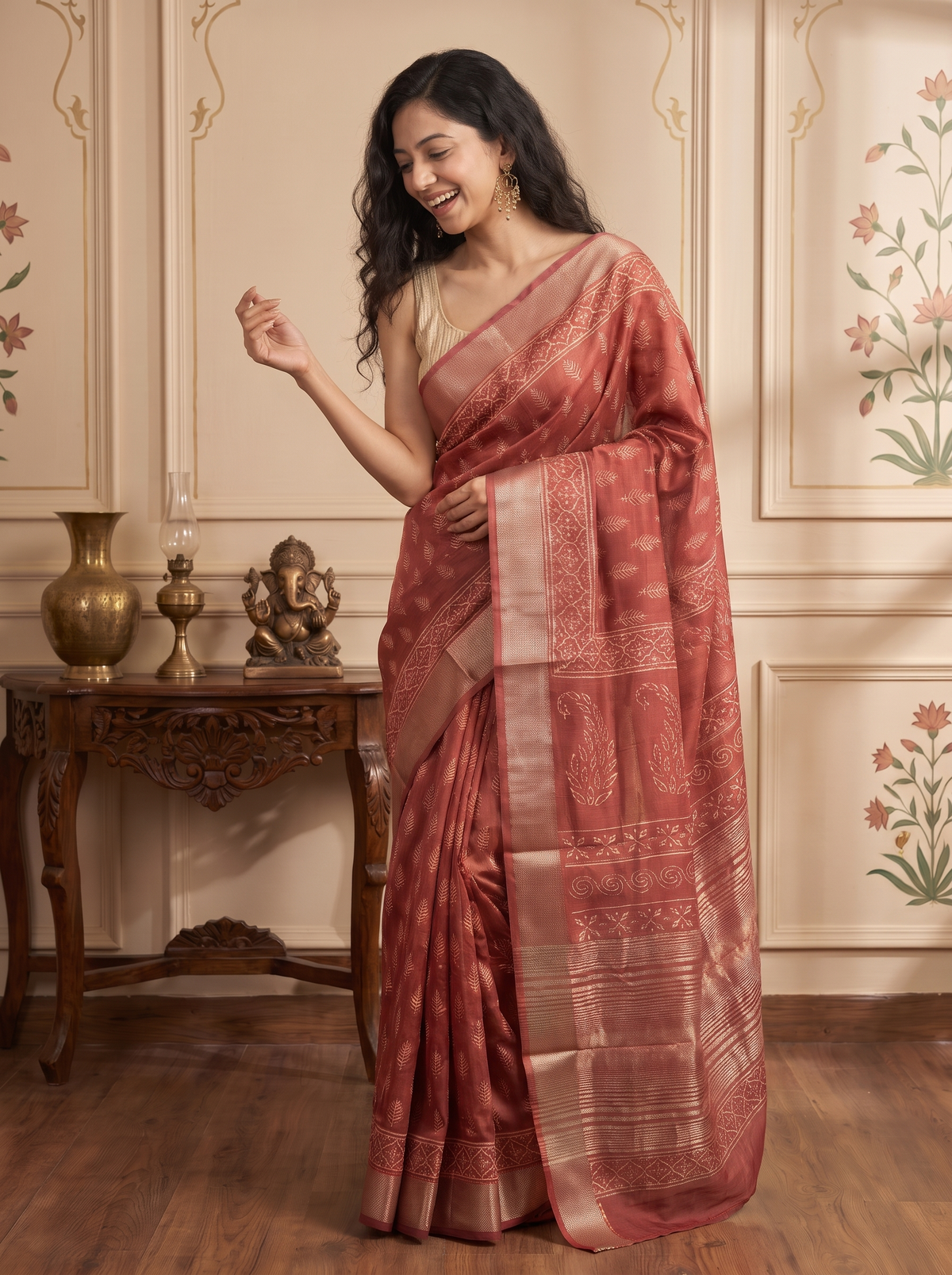 Reshaya Maheshwari Cotton Silk Saree