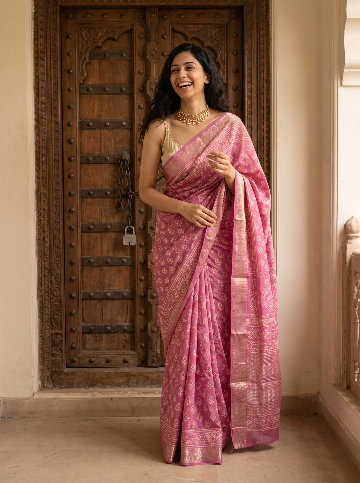 Suvana Maheshwari Cotton Silk Saree