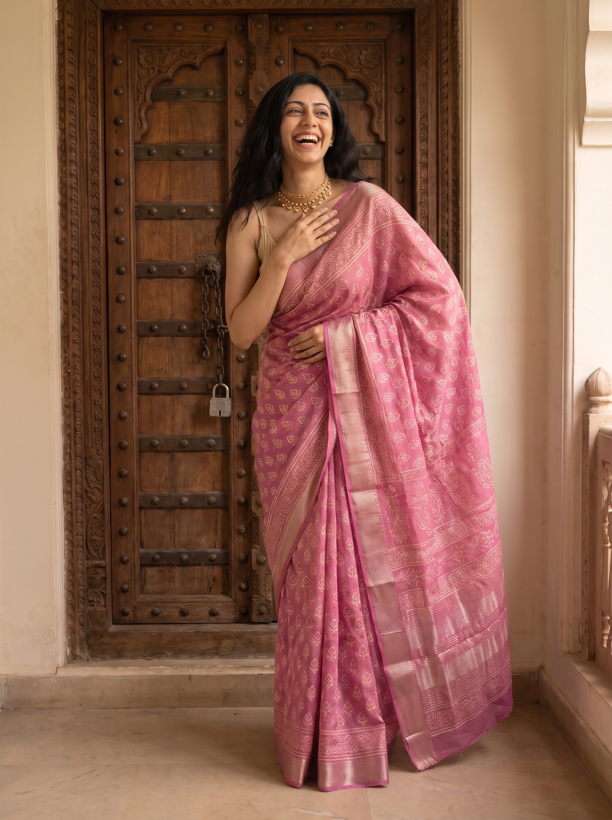 Suvana Maheshwari Cotton Silk Saree