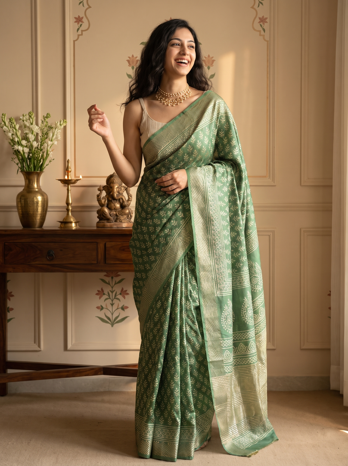 Anvaya Maheshwari Cotton Silk Saree