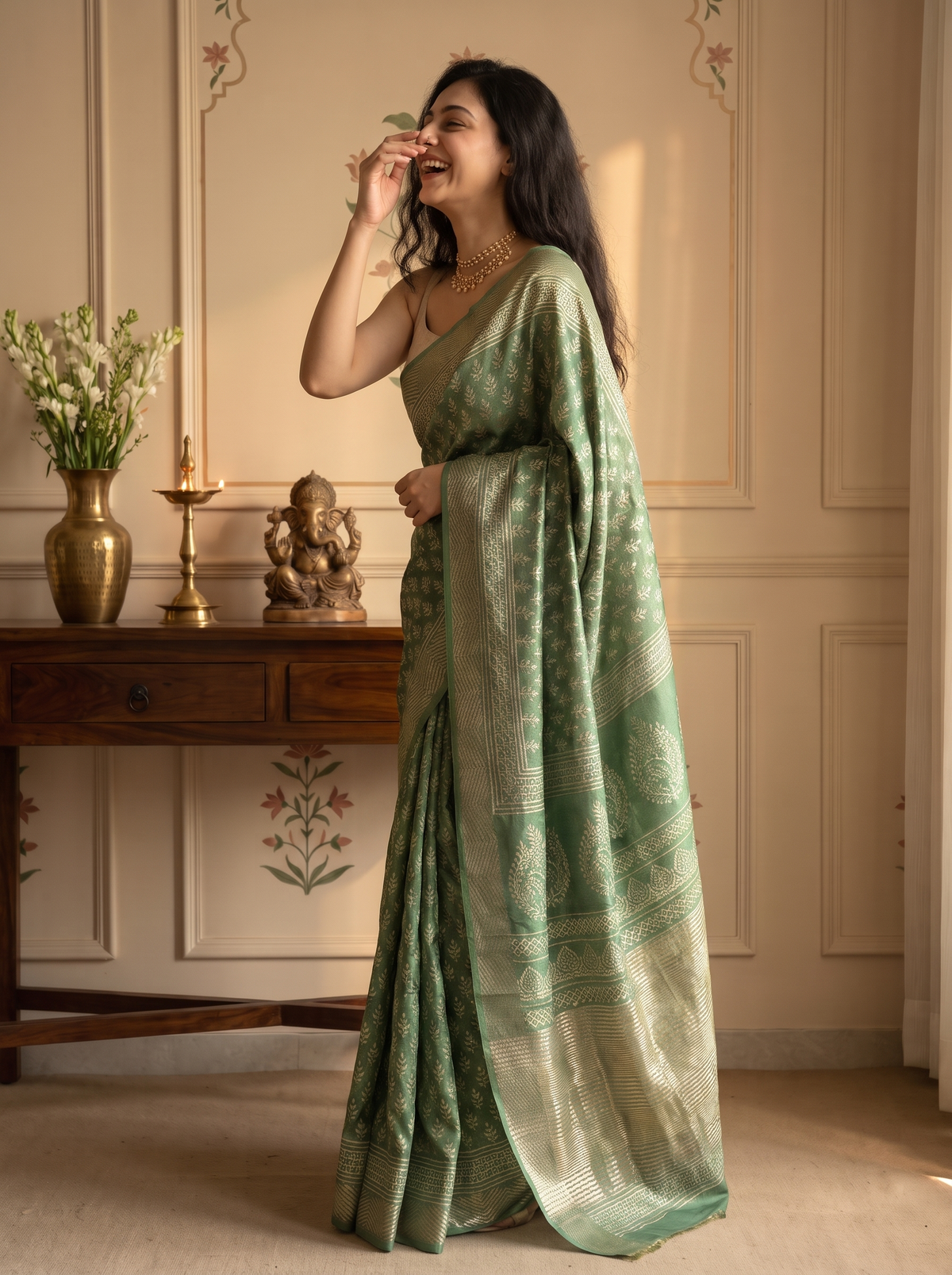 Anvaya Maheshwari Cotton Silk Saree