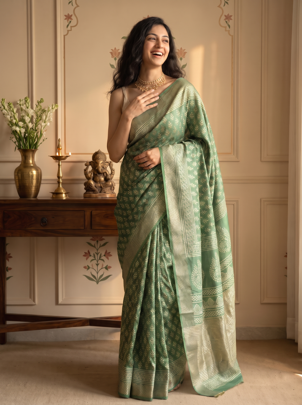 Anvaya Maheshwari Cotton Silk Saree