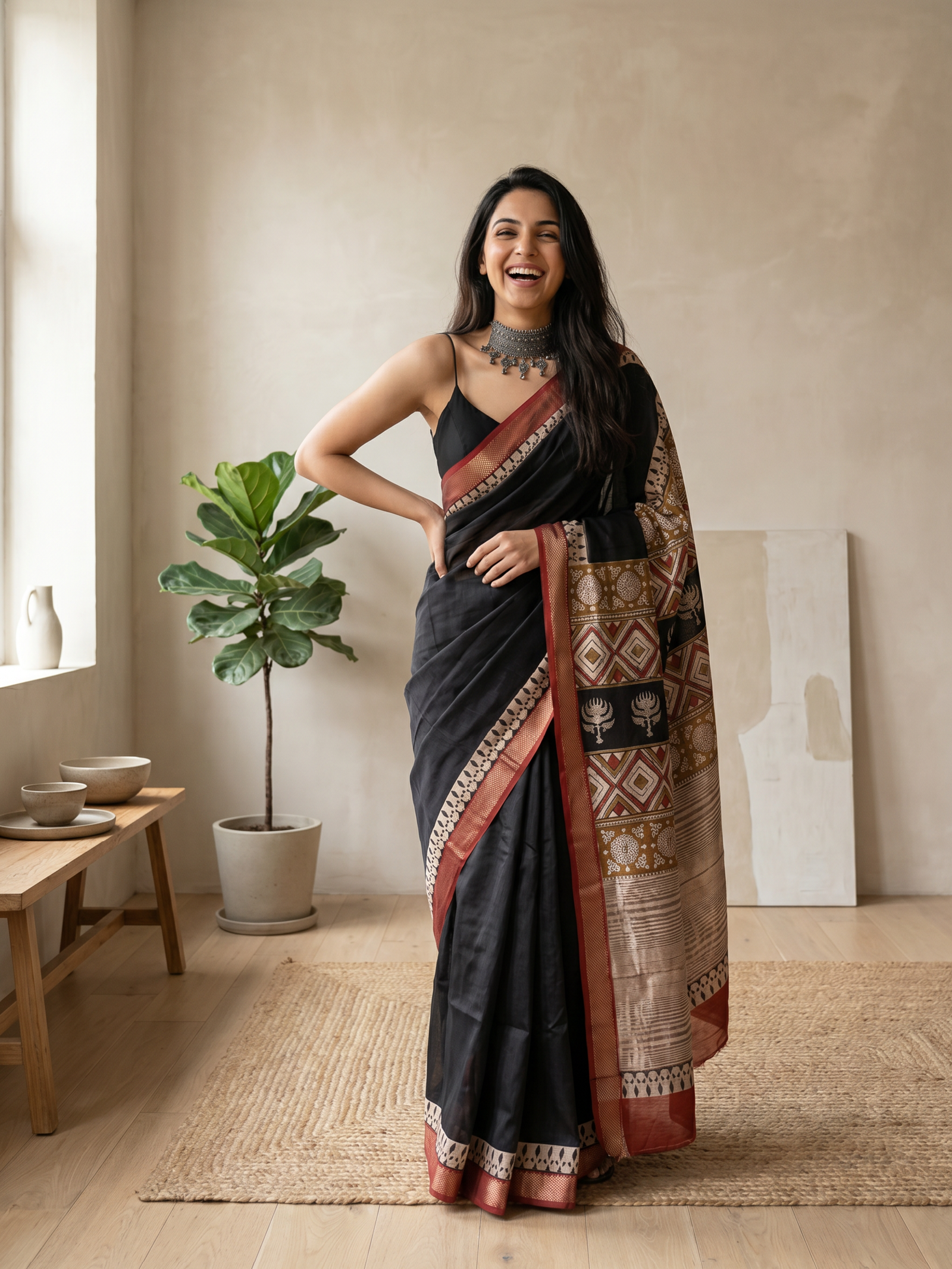 Royal Kinari Maheshwari Cotton Silk Saree