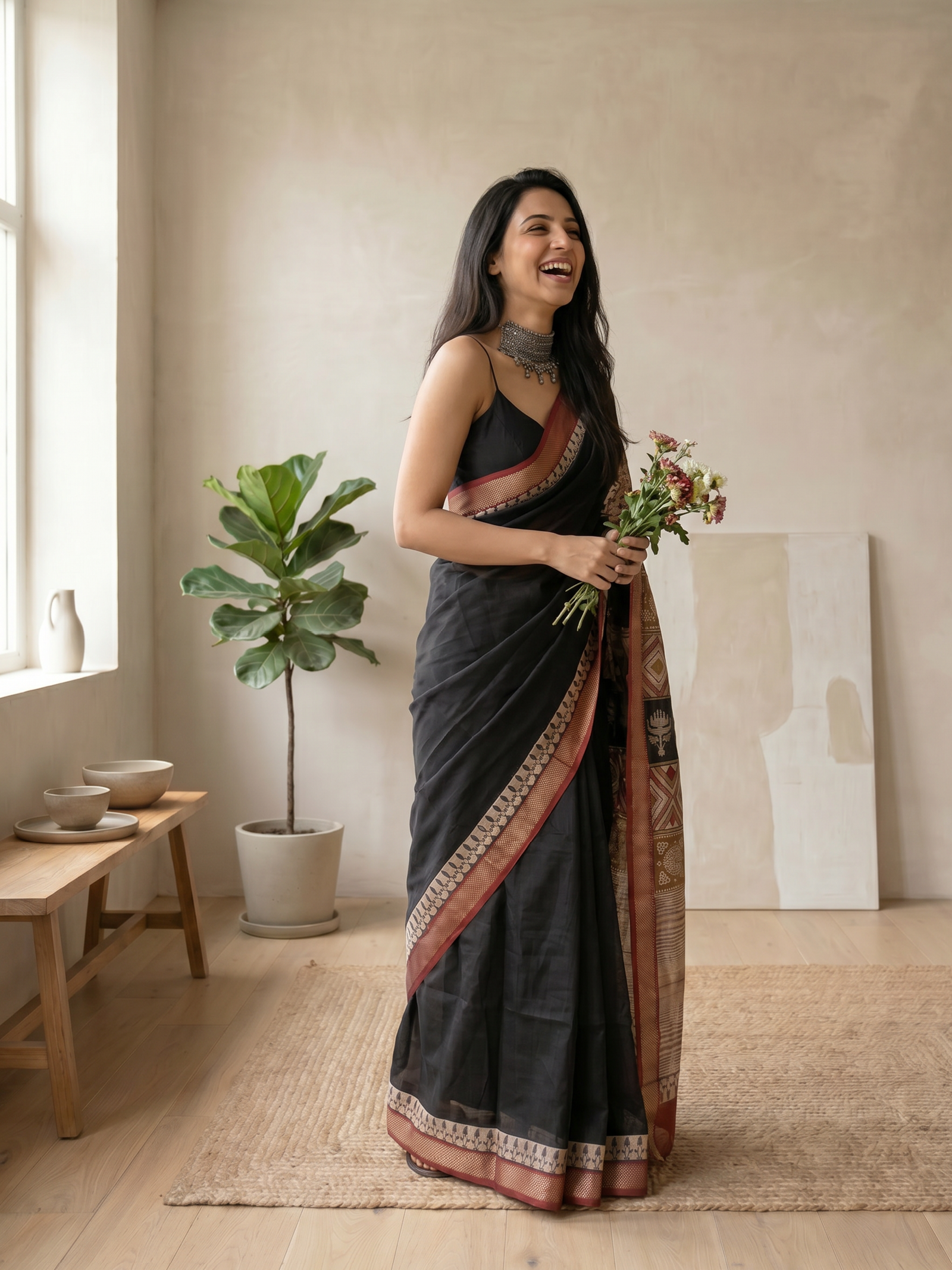 Royal Kinari Maheshwari Cotton Silk Saree