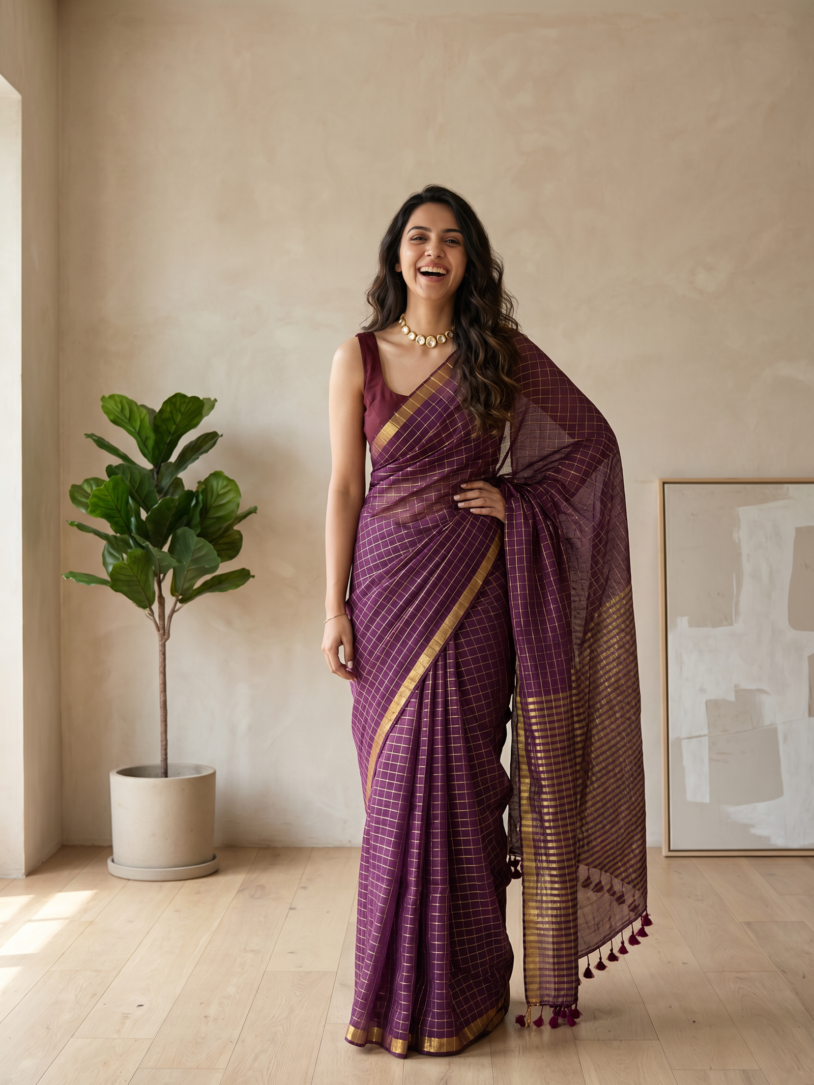 Punyam Mulmul Cotton Saree