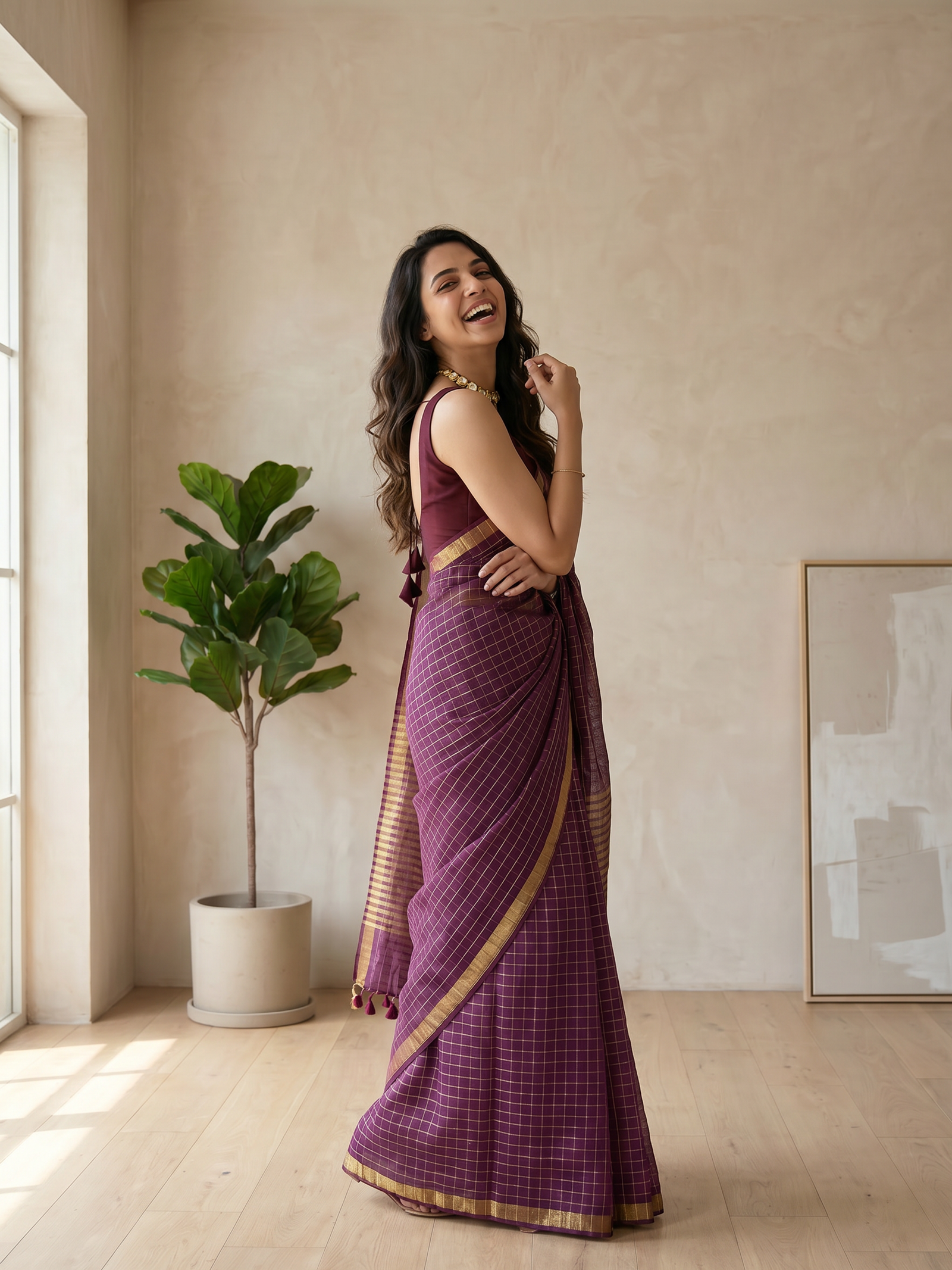 Punyam Mulmul Cotton Saree