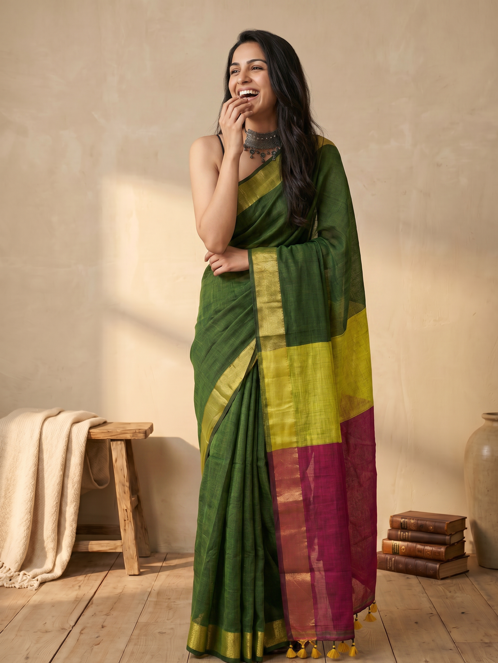 Basanti Cotton Saree