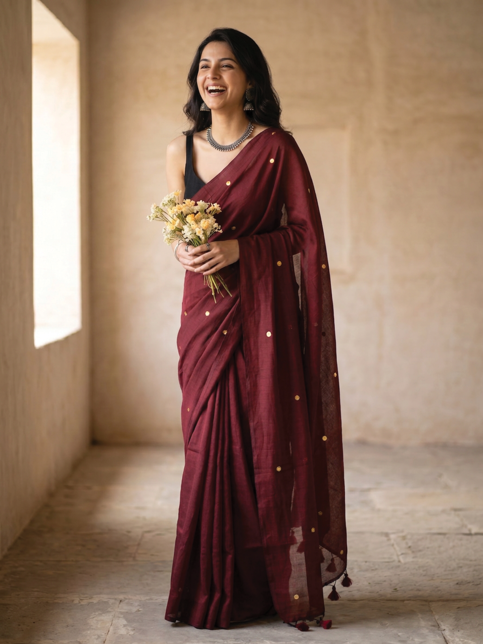 Brick Cotton Saree