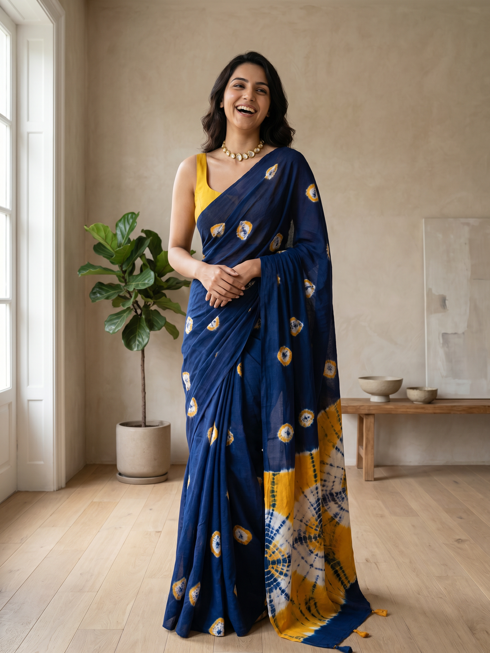 Bandhej Soft Mulmul Saree