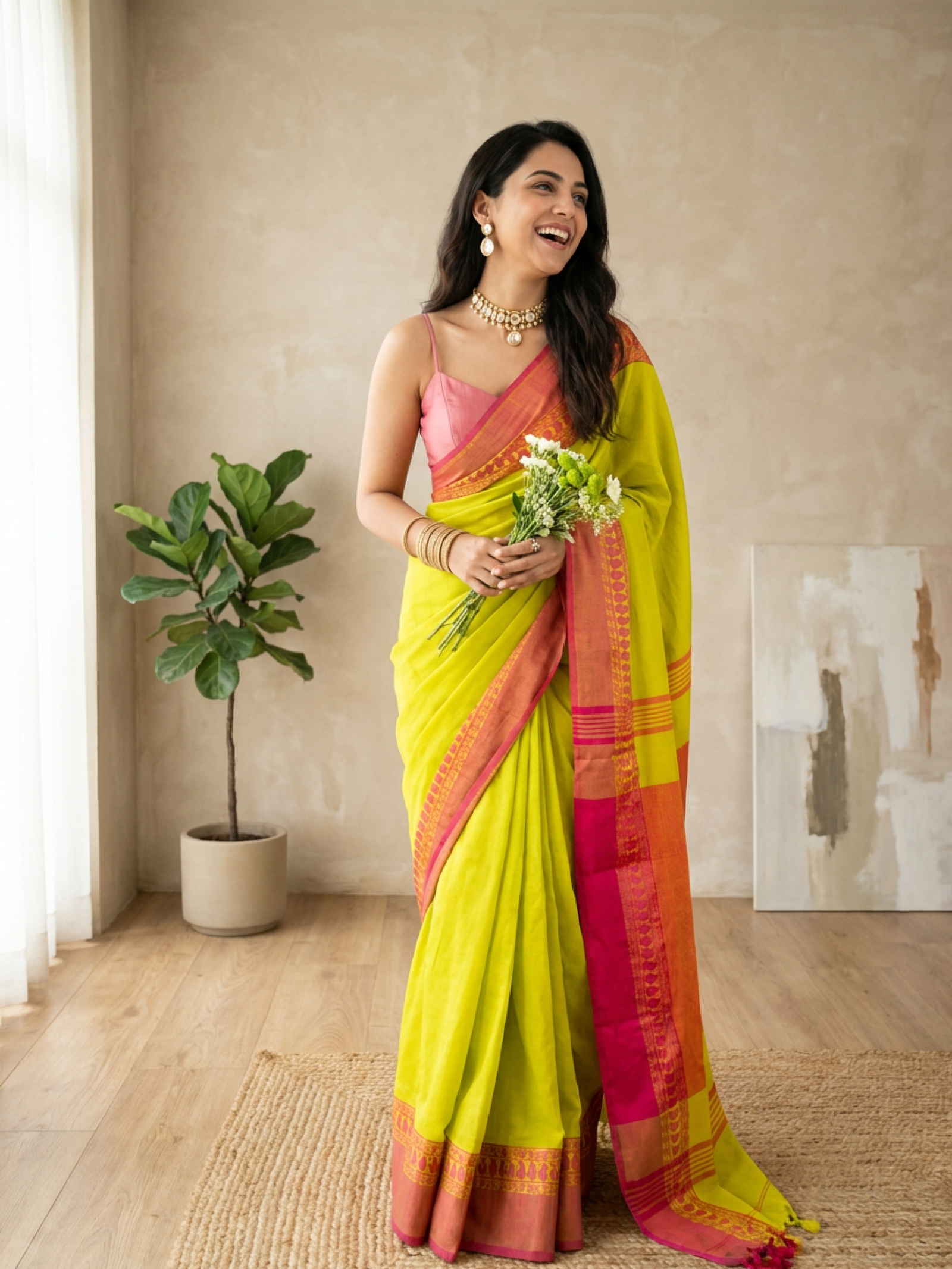 HaldiLemon Cotton Saree