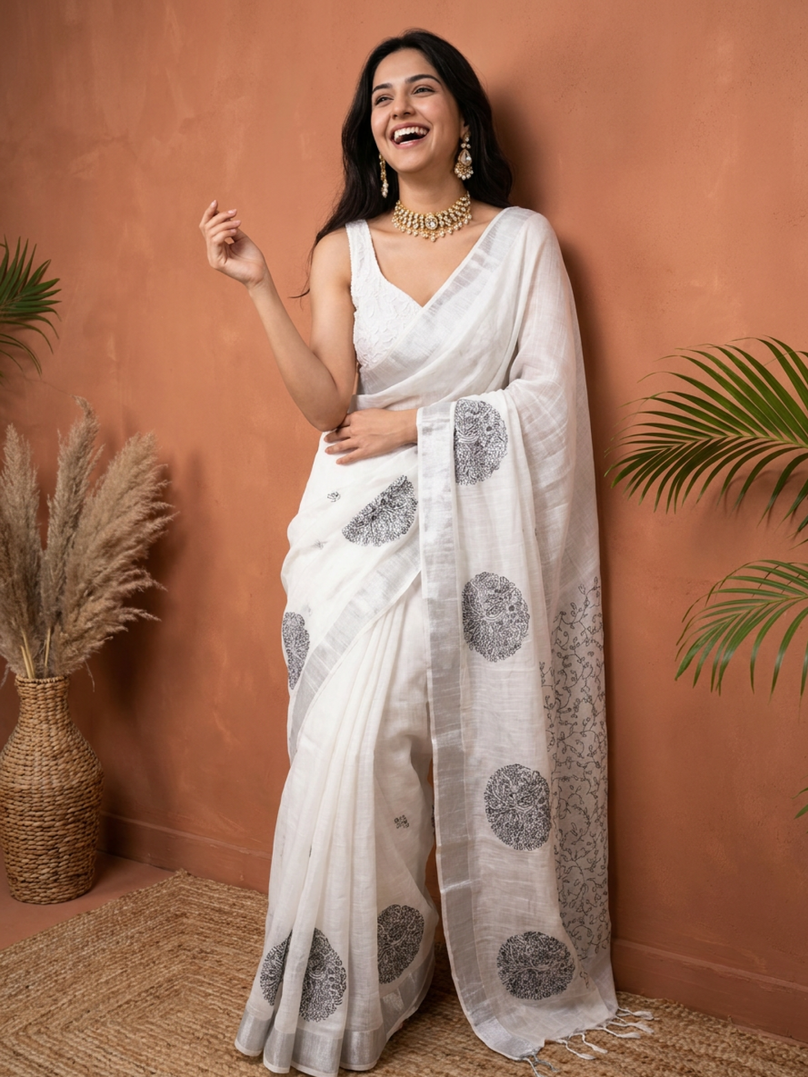 Chandani Blue Zari Saree