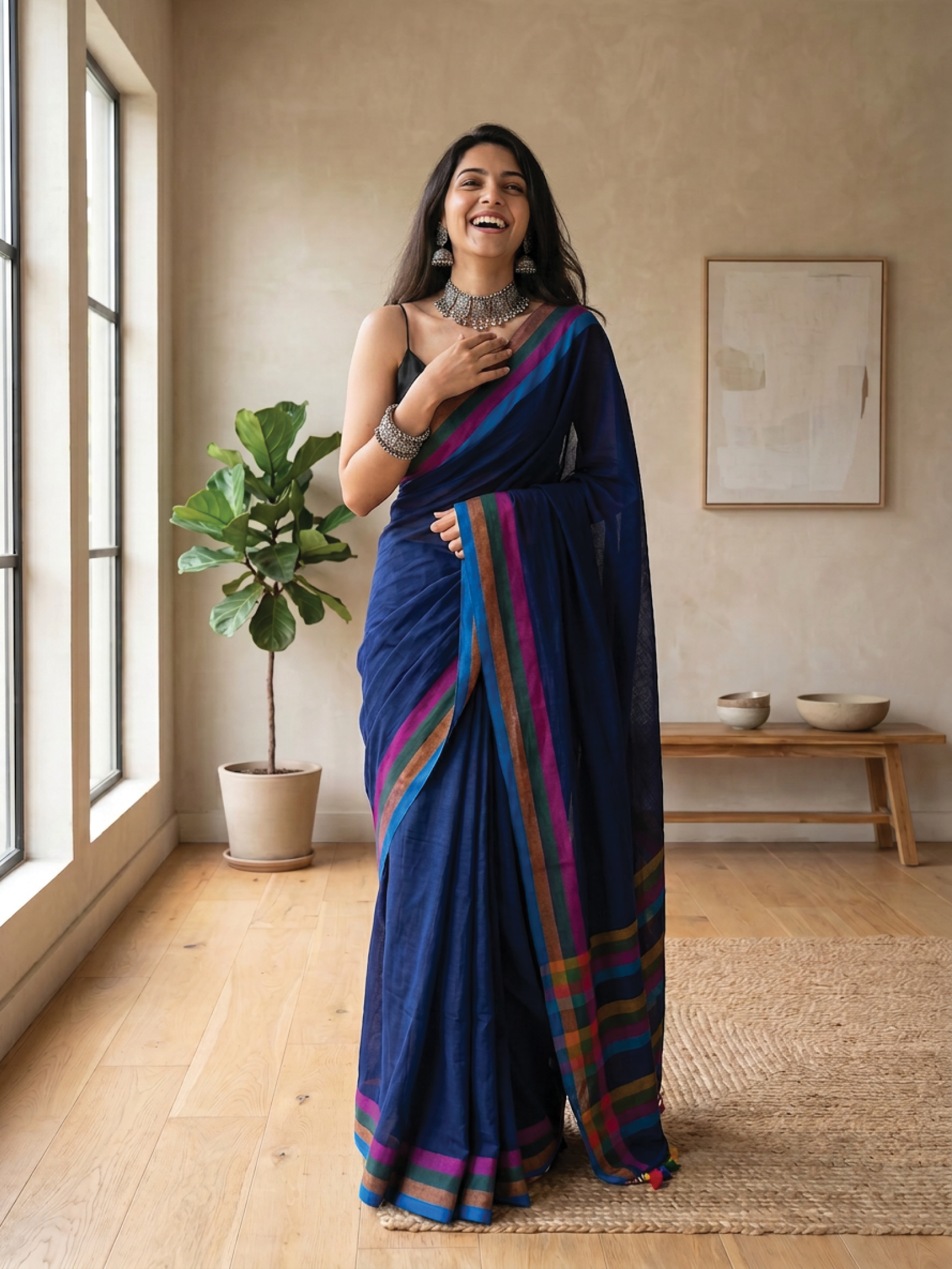 Blue Breeze Cotton Saree