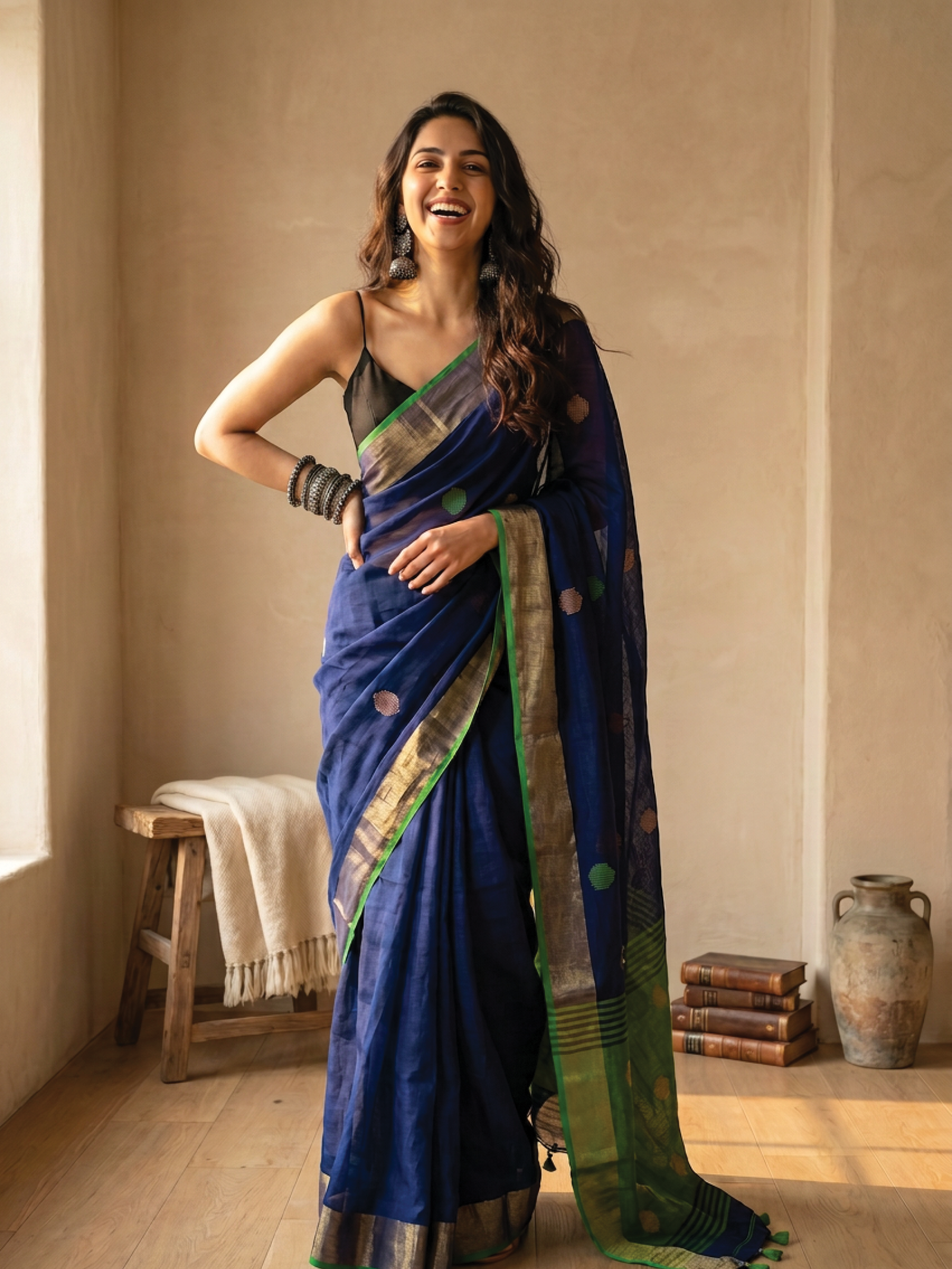 Rajmohini Linen Saree