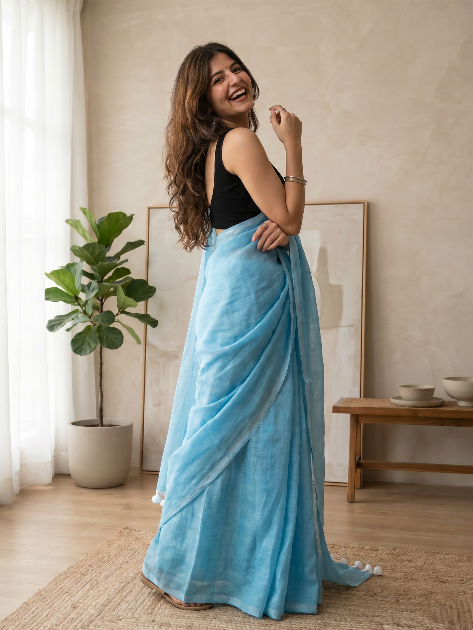 Aquamarine Cotton Saree