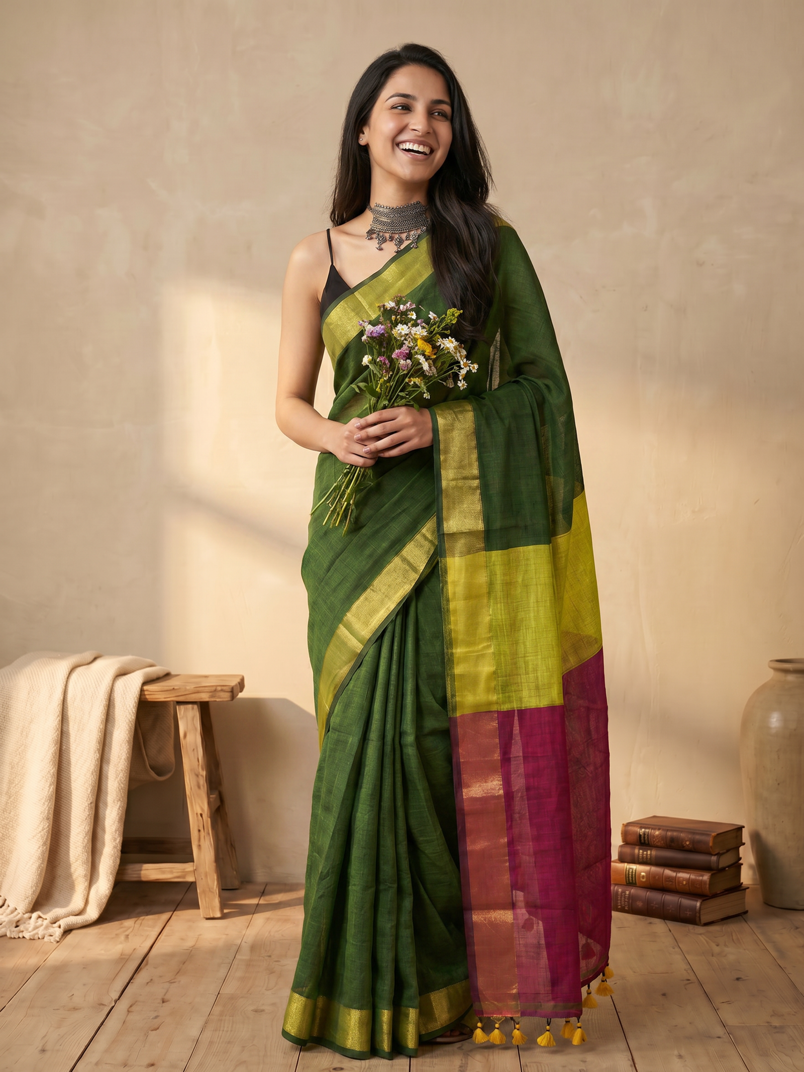 Basanti Cotton Saree