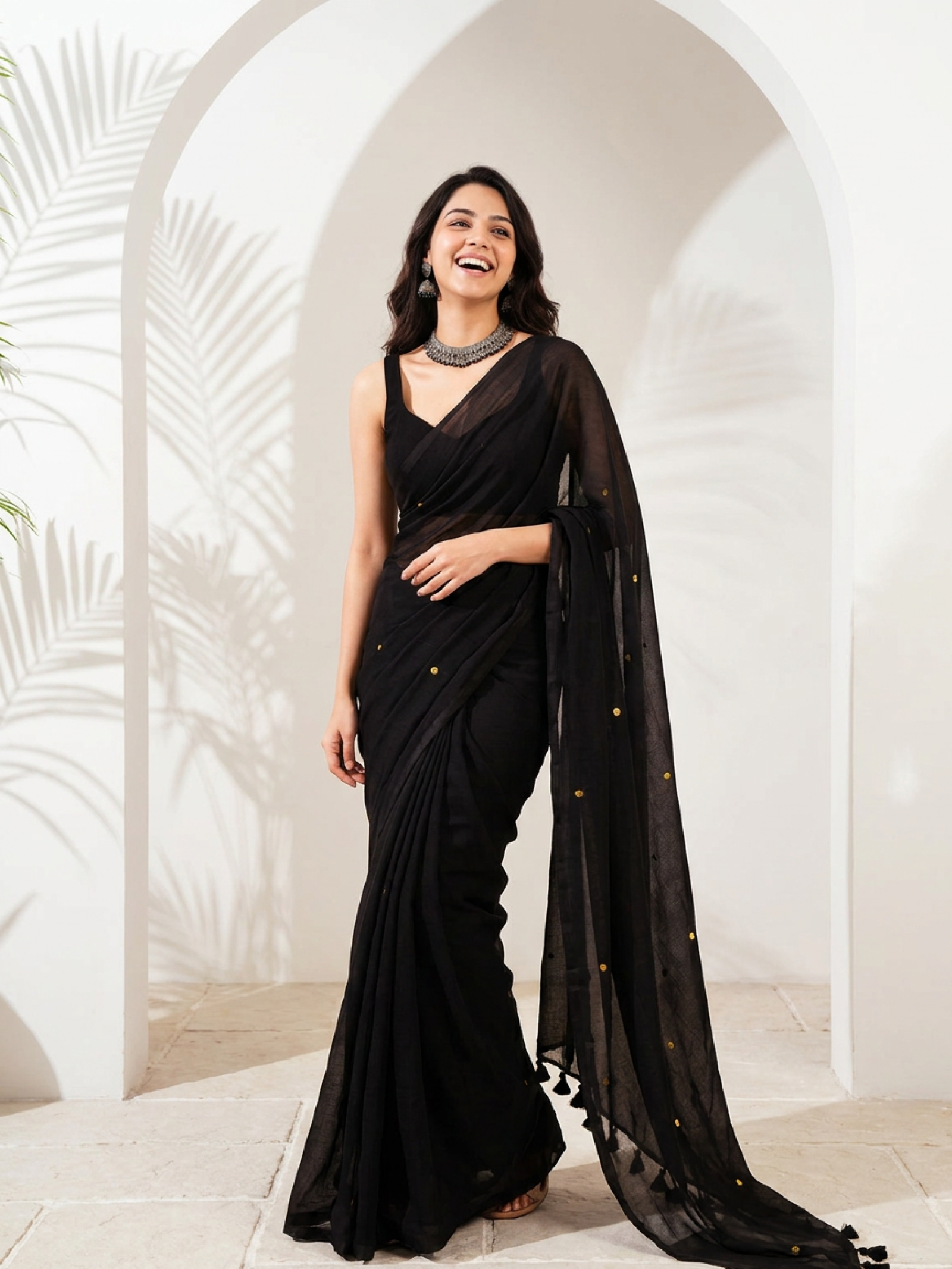 Midnight Cotton Saree