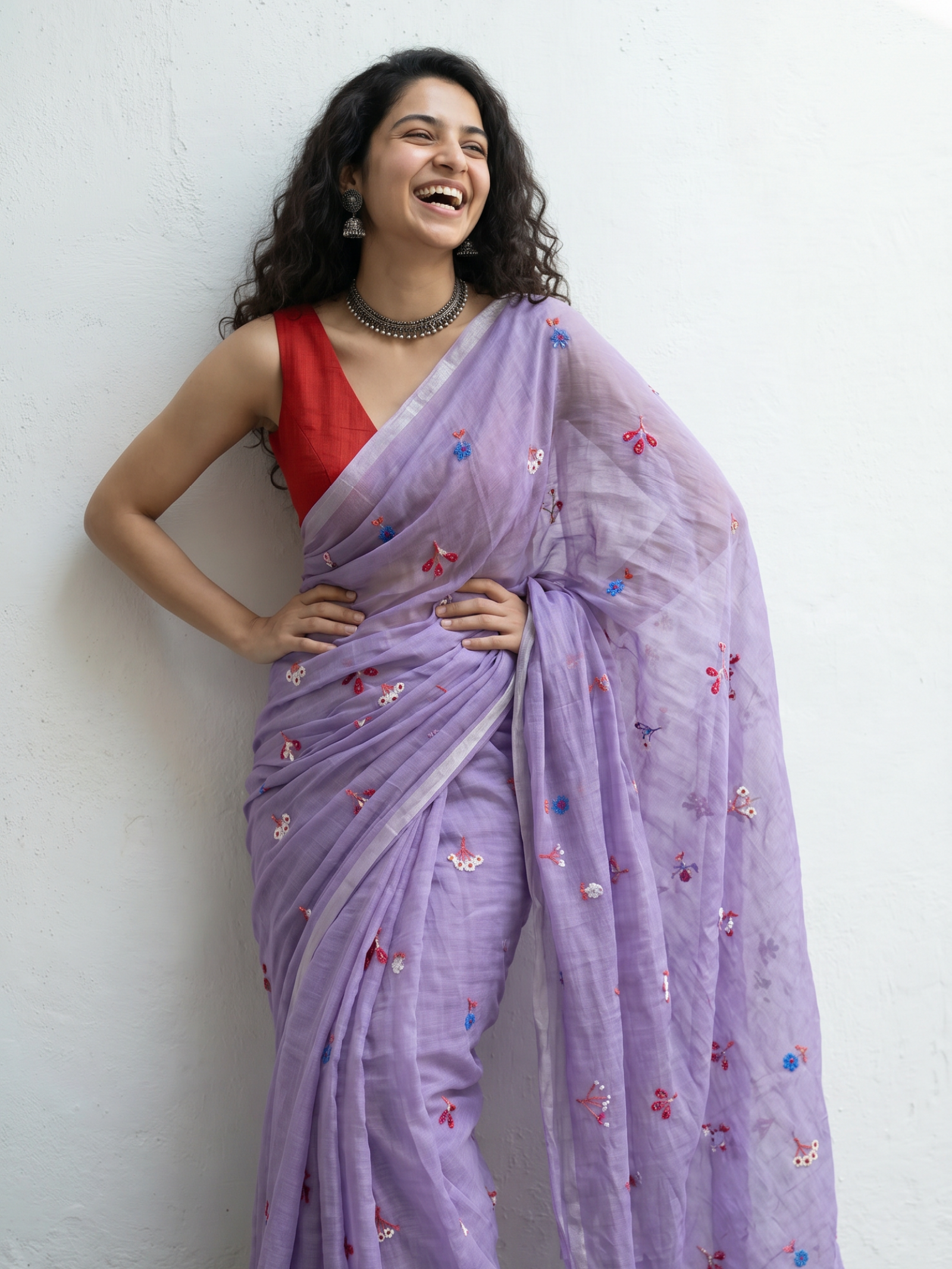 Katha Mulmul Saree